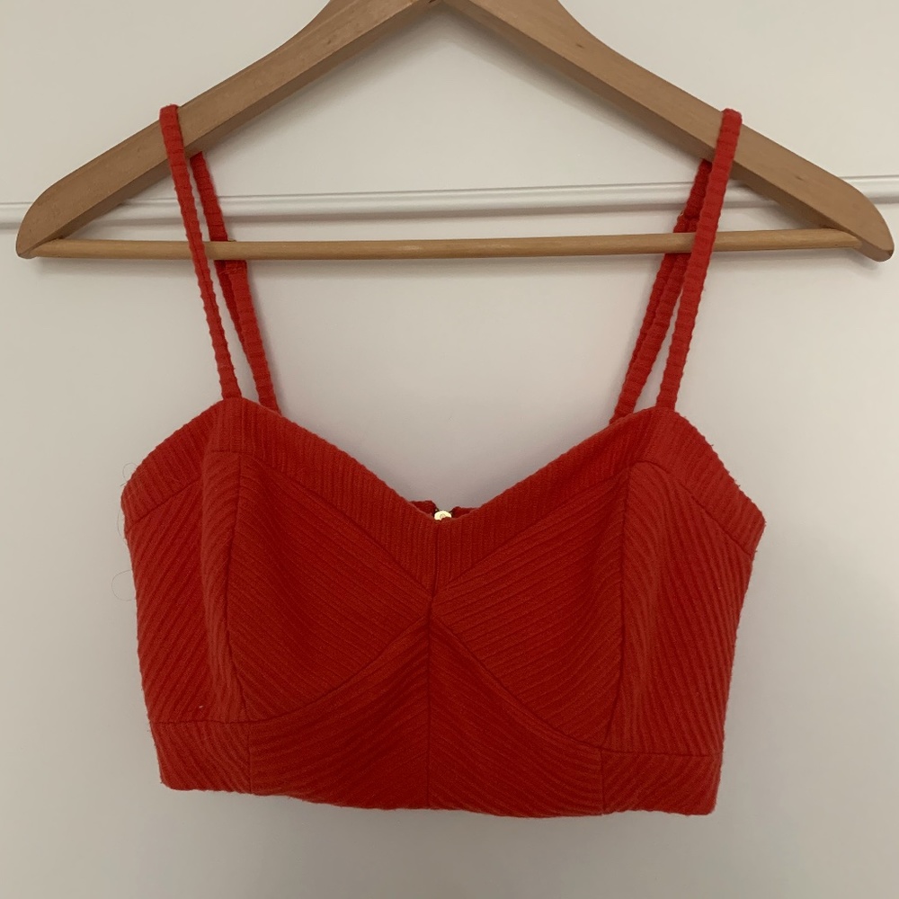 NW Orange cropped bustier style top fitted